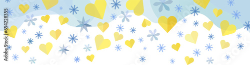 父の日に使える黄色いハートのベクターフレーム画像