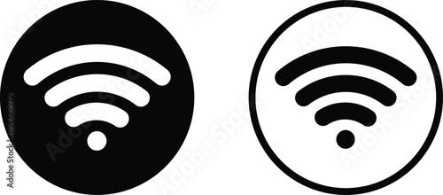 Wifi icon set vector in two styles isolated on white background