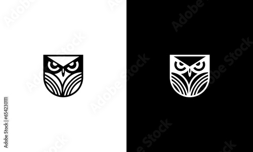 owl logo design vector photo