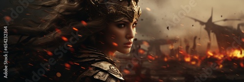 Minerva - The roman goddess of defense.generative ai
 photo
