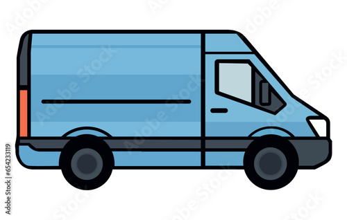 Сargo van isolated. Сargo van with side view,Сargo van Vector flat style illustration