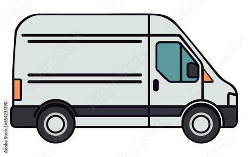 Сargo van isolated. Сargo van with side view,Сargo van Vector flat style illustration