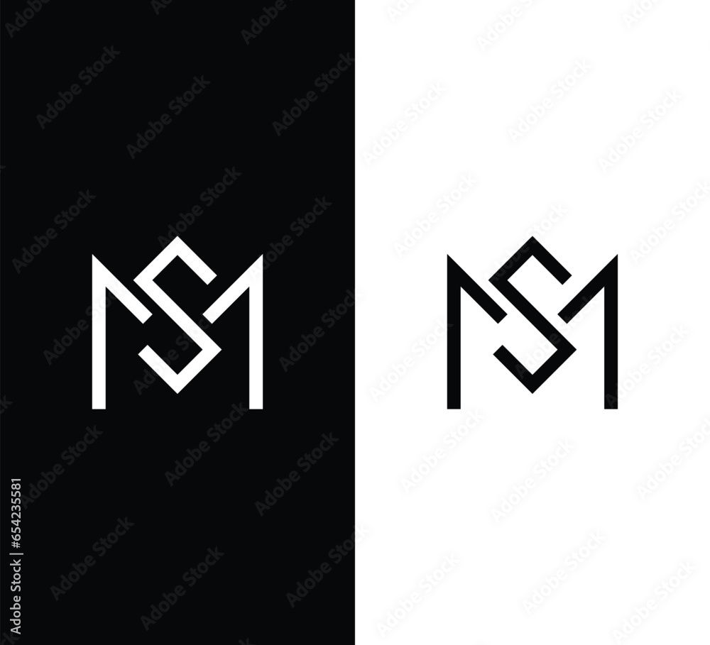 Monogram Letter MS Logo Design. Black and White Logo. Usable for Business Logos. Vector Logo Design Template Monogram Letter MS Logo Design. Black and White Logo. Usable for Business Logos. Vector Logo Design Template