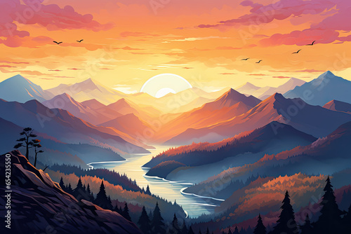 Sunrise over the Mountains