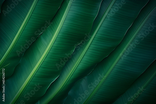 Tropical Banana Leaf Texture, Abstract Green Banana Leaf, Large Palm Foliage Nature Dark Green Background.