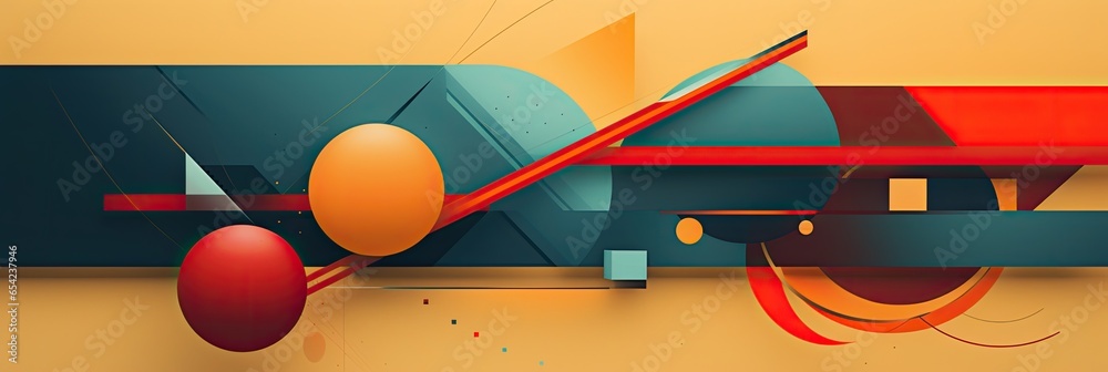 Obraz premium Abstract geometric shapes and lines creating a trendy background 