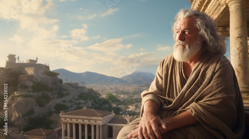 Portrait of philosopher Socrates.generative ai
