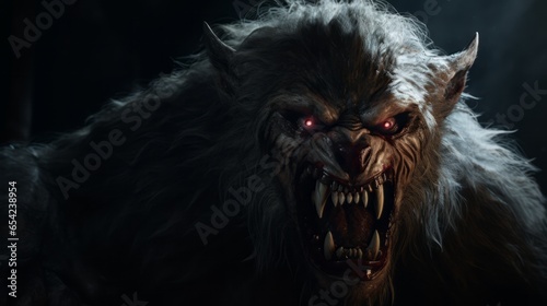 A fiercly looking Werewolf.generative ai 