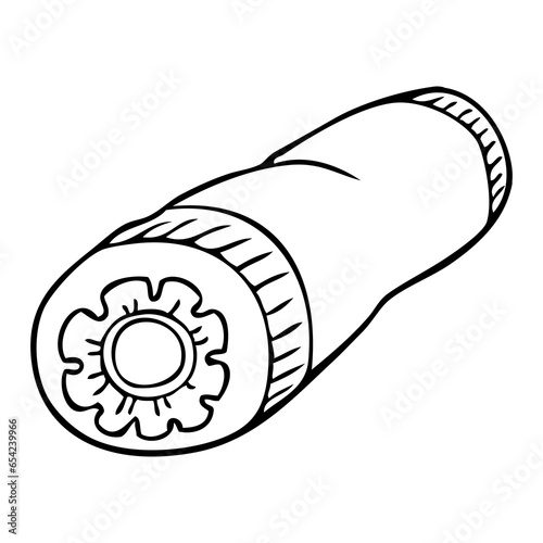 bolster pillow line vector illustration