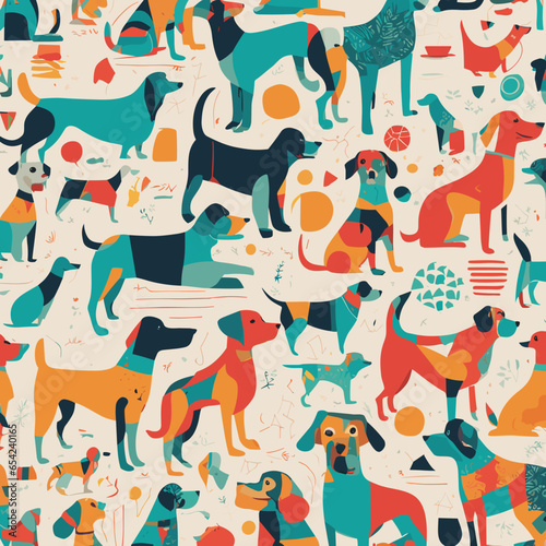 seamless pattern with dogs