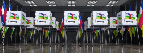 Central African Republic - polling station with many voting booths - election concept - 3D illustration photo