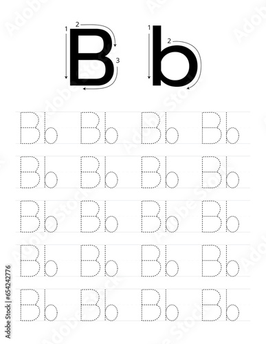 Tracing B Alphabet Handwriting Practice Workbook