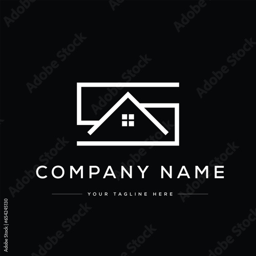 Monogram Letter SA Home Logo Design Vector. Black and White Logo. Usable for Business Logos. Vector Logo Design Template