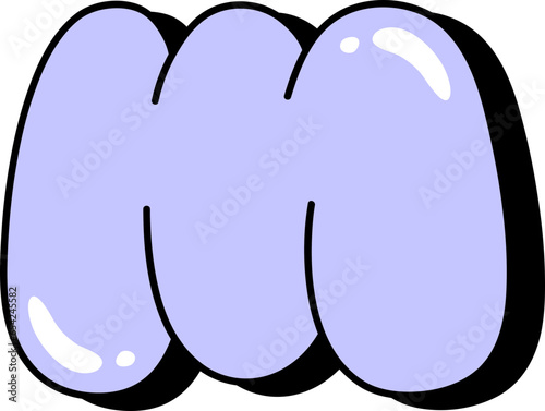 Cartoon Bubble Alphabet Lowercase m