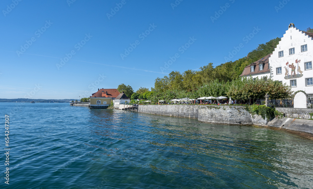 Obraz premium Lake promenade on Lake Constance in Meersburg. Baden Wuerttemberg, Germany, Europe