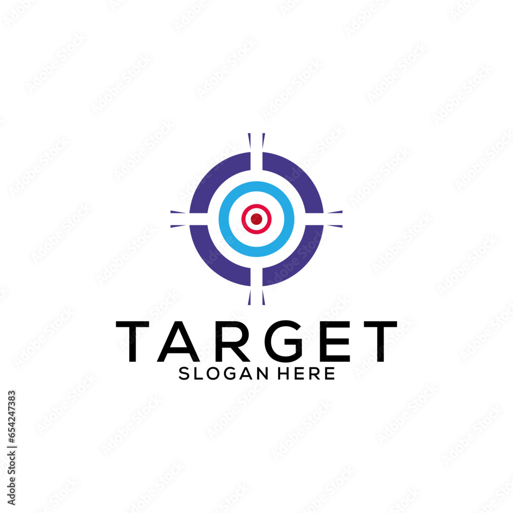 Target Logo design vector template, arrow on target logo icon Target Logo design vector template, arrow on target logo icon