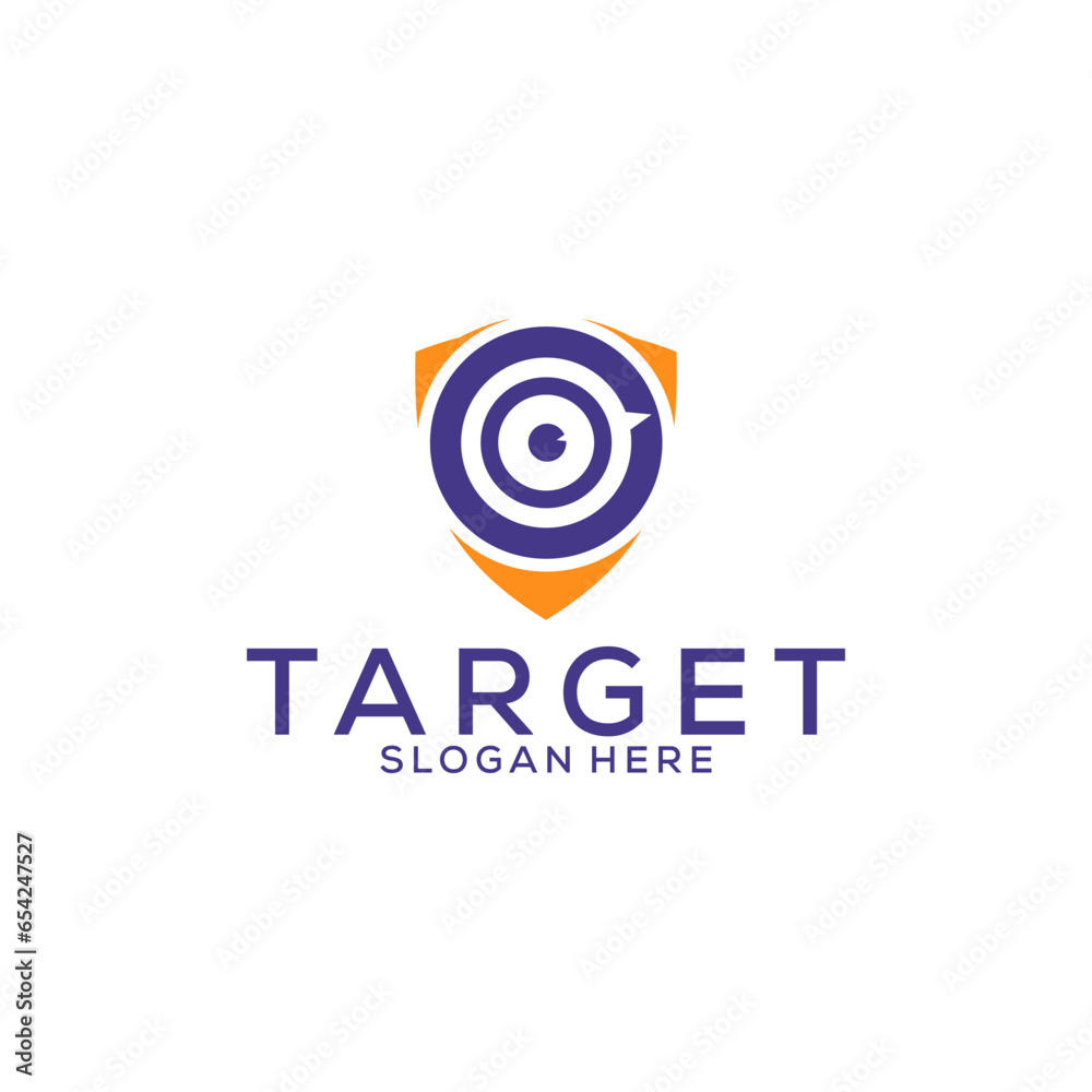 Target and Shield Logo design vector template