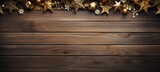 Christmas decoration on wooden background- generative AI