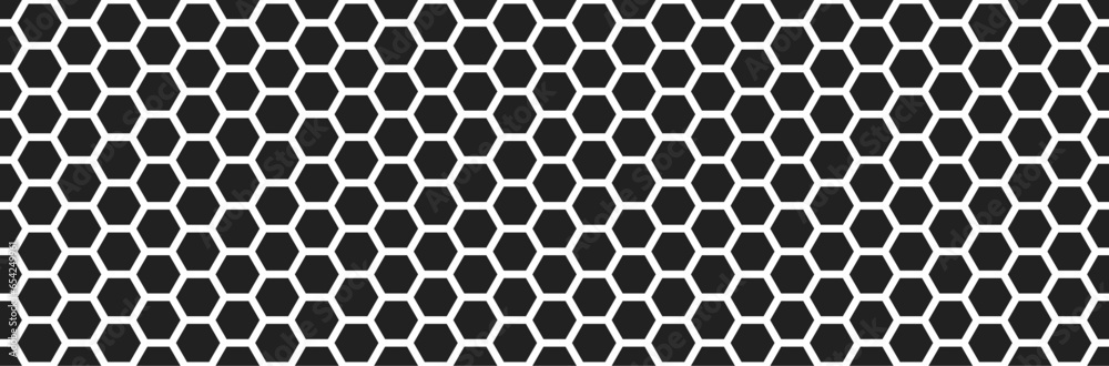 hexagon geometric pattern. seamless hex background. abstract honeycomb cell. vector illustration. design for the background flyers, ad honey, fabric, clothes, texture, textile pattern