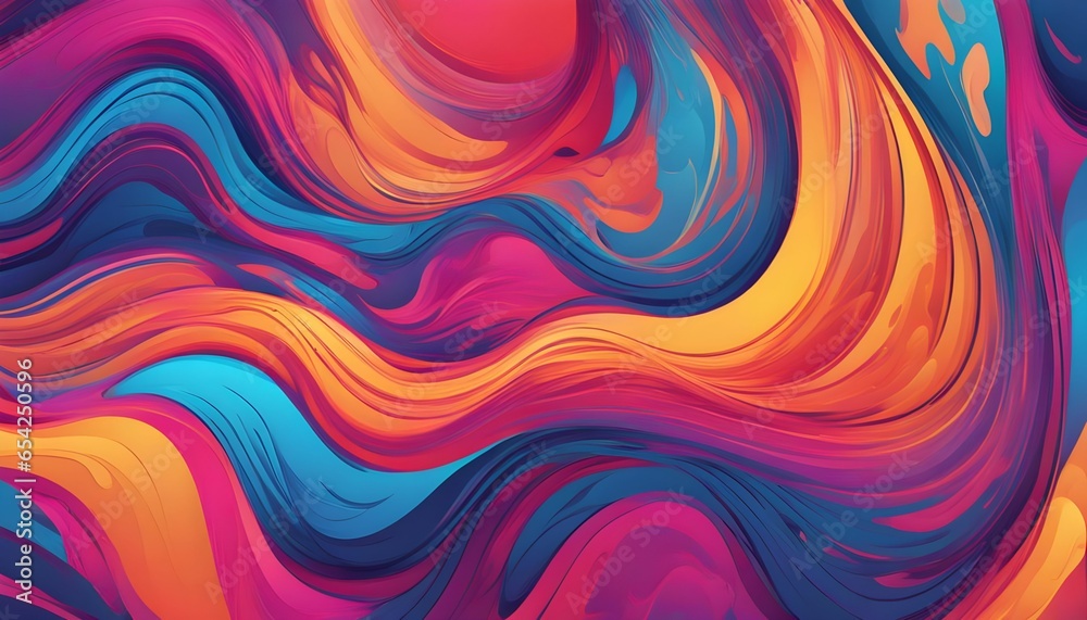 Abstract background image with smooth waves and vibrant flowing colors, generative ai art
