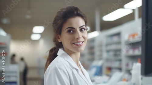 Female pharmacist working at pharmacy