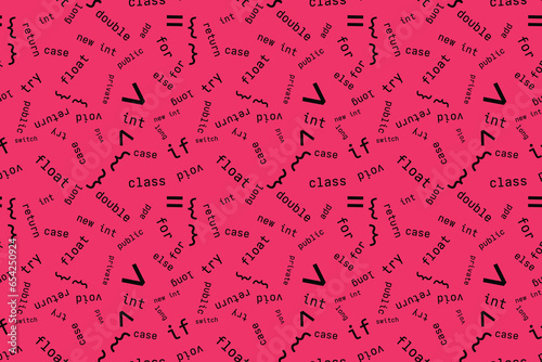Isolated seamles pattern Cybersport Simple design Business concept Wrapping paper Typography Scrapbooking Cardmaking Modern profesion Command programming language Coding Hacker Pink background Magenta