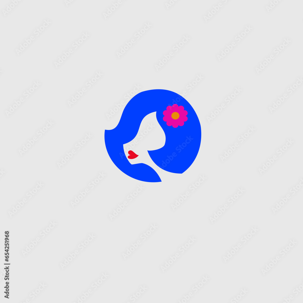 Beautiful woman's face logo design template. Hair, girl, leaf symbol. Abstract design concept for beauty salon, massage, magazine, cosmetic and spa. Beautiful woman's face logo design template. Hair, girl, leaf symbol. Abstract design concept for beauty salon, massage, magazine, cosmetic and spa.
