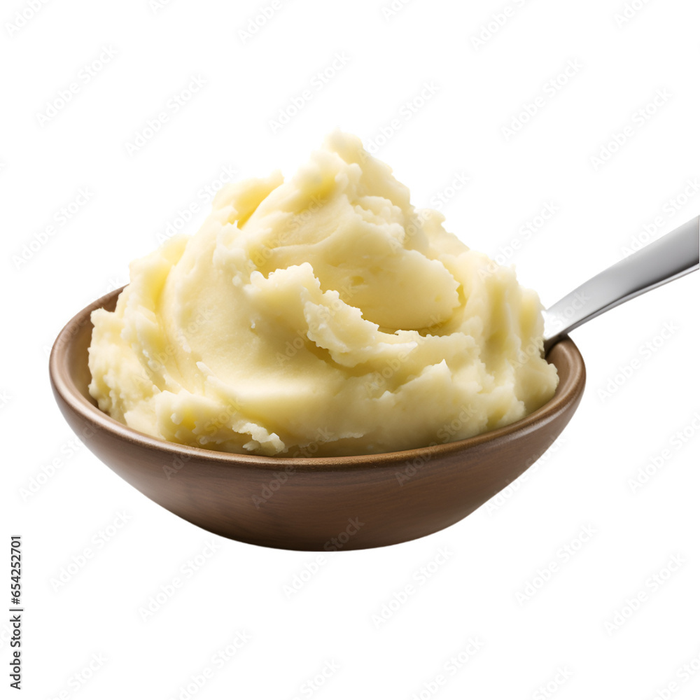 Mashed Potatoes Scoop Isolated on Transparent or White Background Mashed Potatoes Scoop Isolated on Transparent or White Background