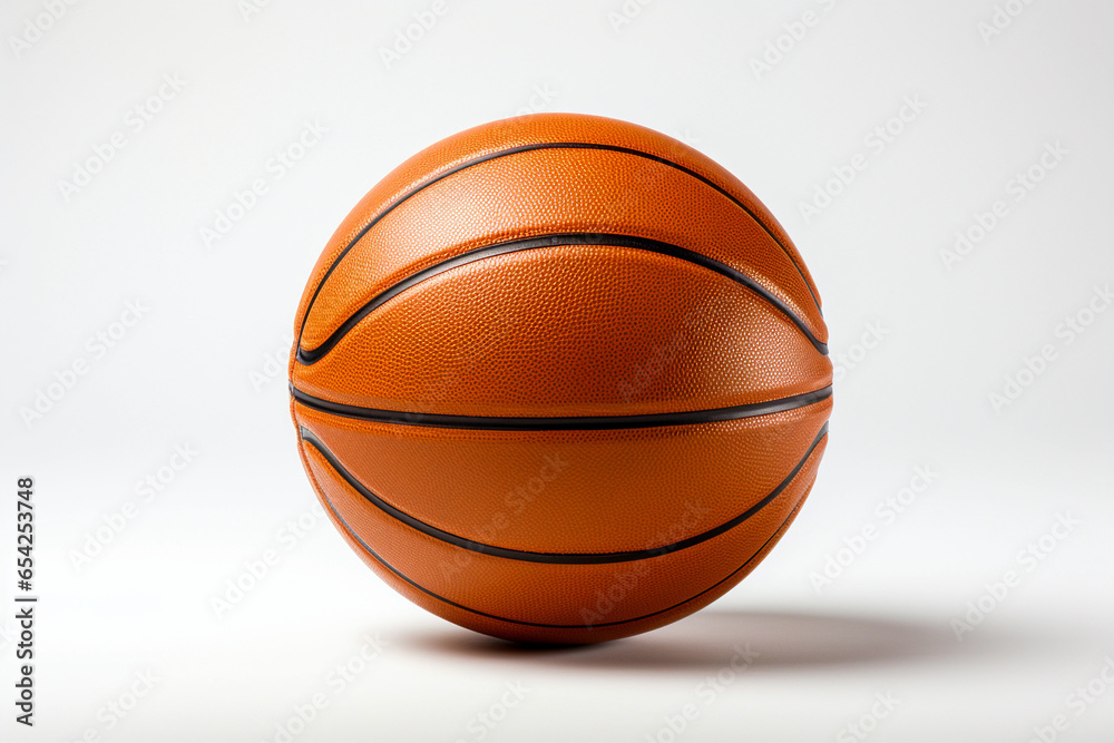 An orange basketball ball isolated on white background