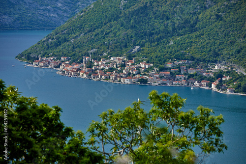 Gorgeous coastal landscape of the Bay of Kotor in Montenegro