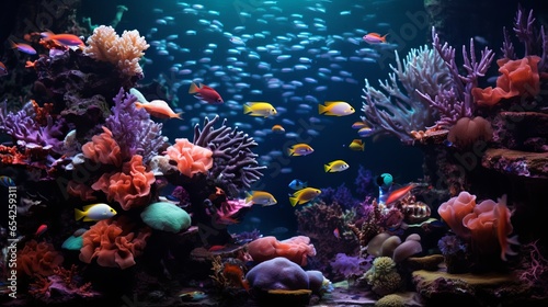 colorful tropical fish swimming in vibrant aquarium - 8k wallpaper