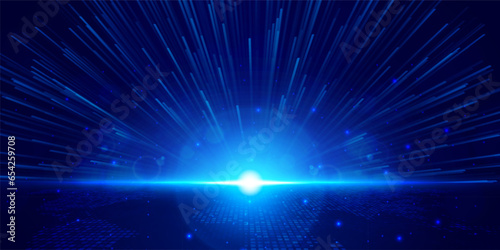 Digital technology speed connect blue green background, cyber nano information, abstract communication, innovation future tech data, internet network connection, Ai big data, line dot illustration 3d	