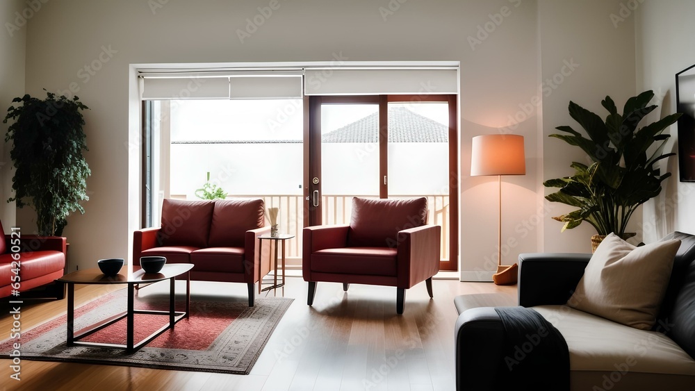 Fototapeta premium interior of living room with armchairs