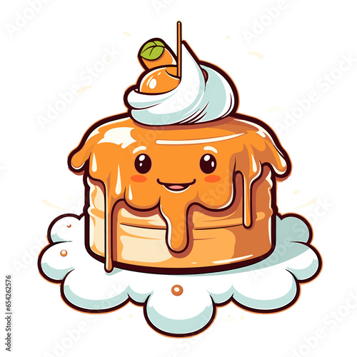 Salted Caramel Apple cake   PNG  Illustration Design  Cartoon For Tshirt 
