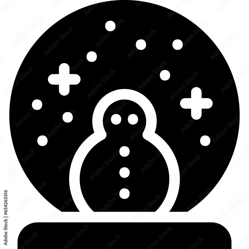 Snowman globe icon on transparent background Snowman globe icon on transparent background