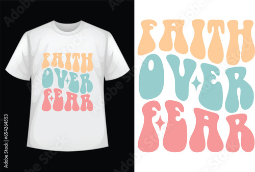 faith over fear retro svg design