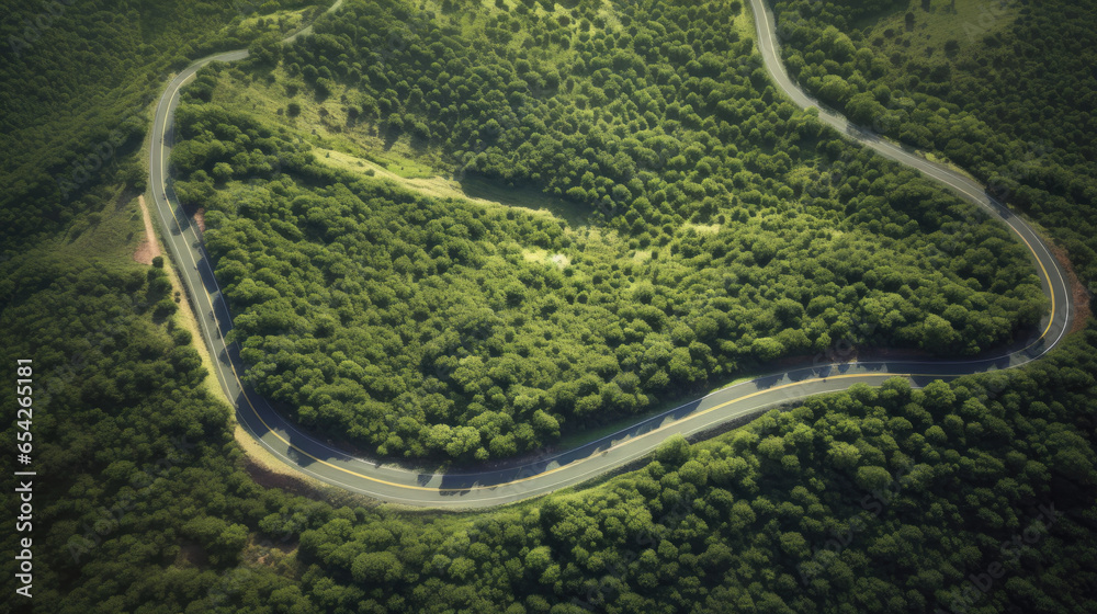 view of the road in mountains