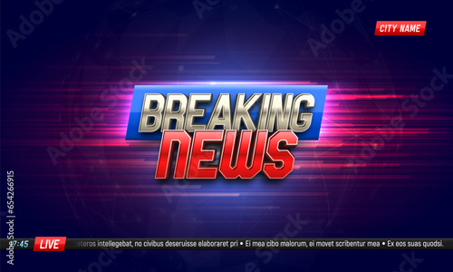 Breaking news background. Vector template for your design.
