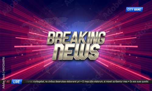 Breaking news background. Vector template for your design.
