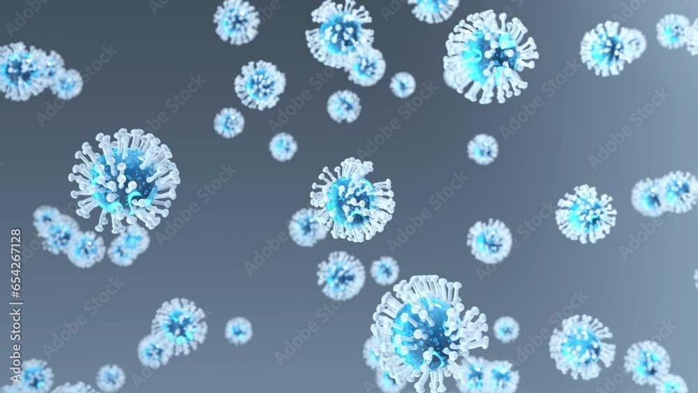 flying viruses, seamless looping flying viruses, seamless looping