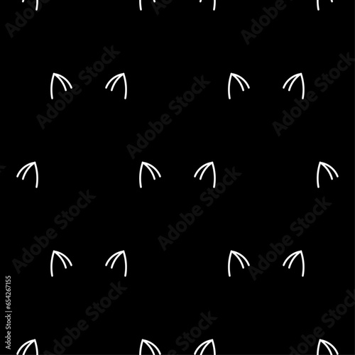 Cute cat ears pattern - funny vector drawing seamless pattern. Lettering poster or t-shirt textile graphic design. Cute illustration. wallpaper, wrapping paper. Happy Halloween!