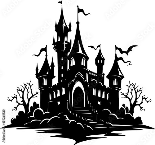 Spooky castle, Halloween castle Illustration photo