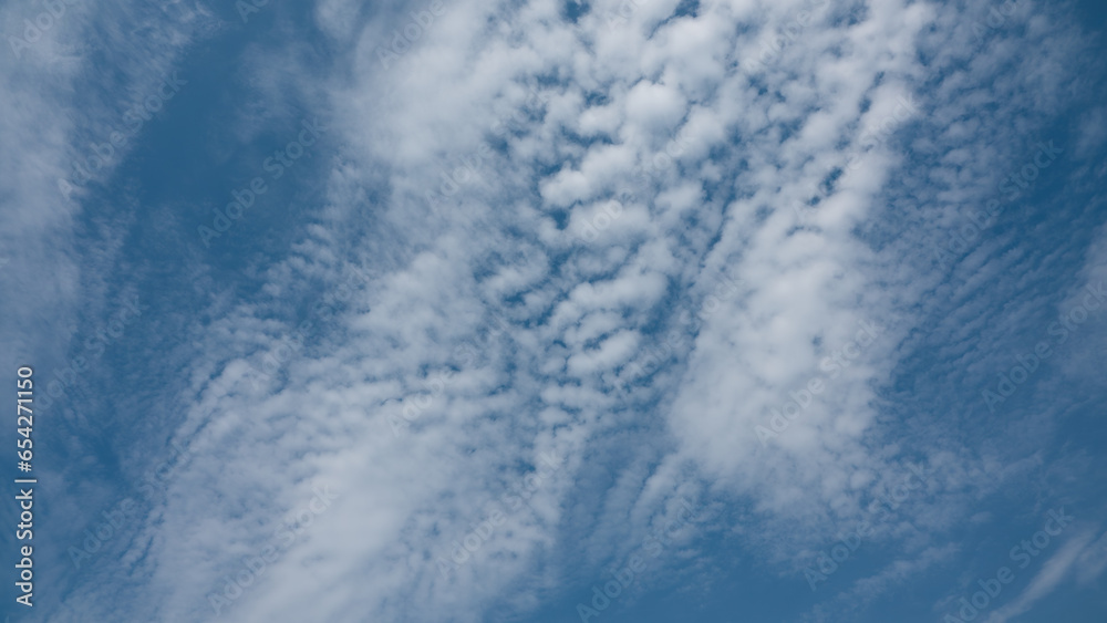Cirrostratus clouds and blue sky in sunny day. stock photo