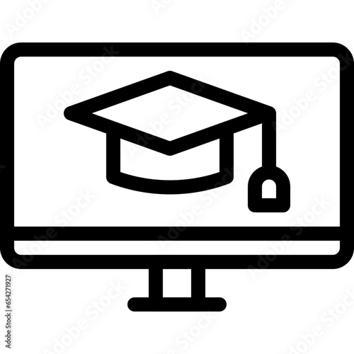 Online education icon on transparent background