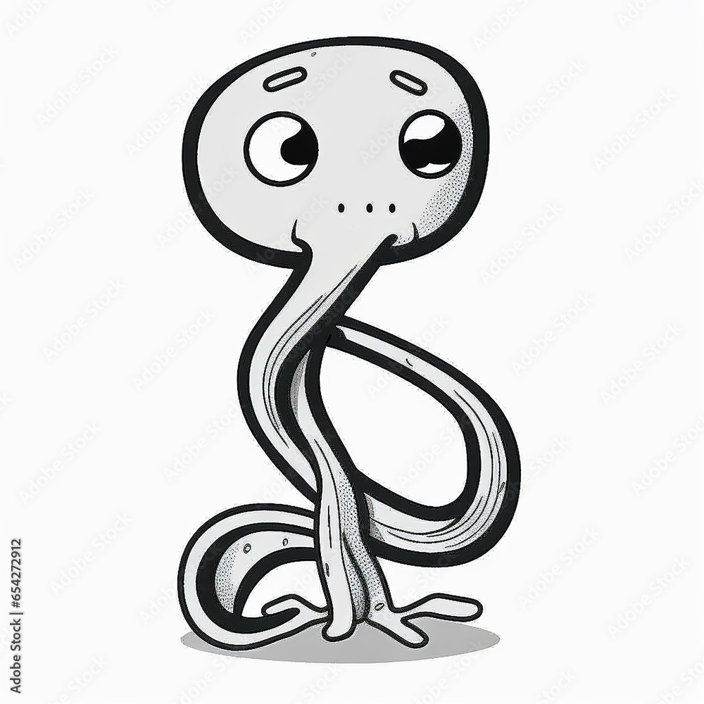 Fototapeta premium Cartoon snake full body outlin