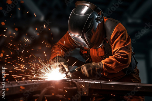 People foundry welder furnace industrial metal factory metallurgy heat steel iron photo