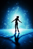 Silhouette of a figure skater on ice