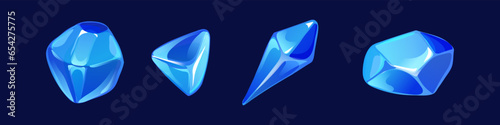 Set of Blue Crystal Gemstones