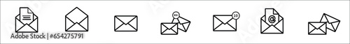 Message mail icon vector set. E-mail envelope icon illustration pack. 