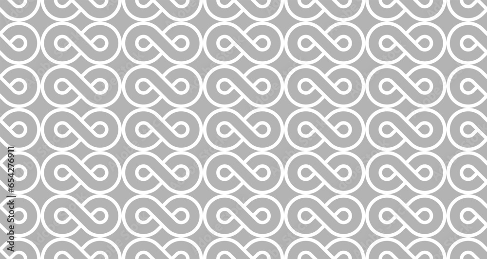 Infinity graphic seamless background. Monochrome background template. Vector illustration